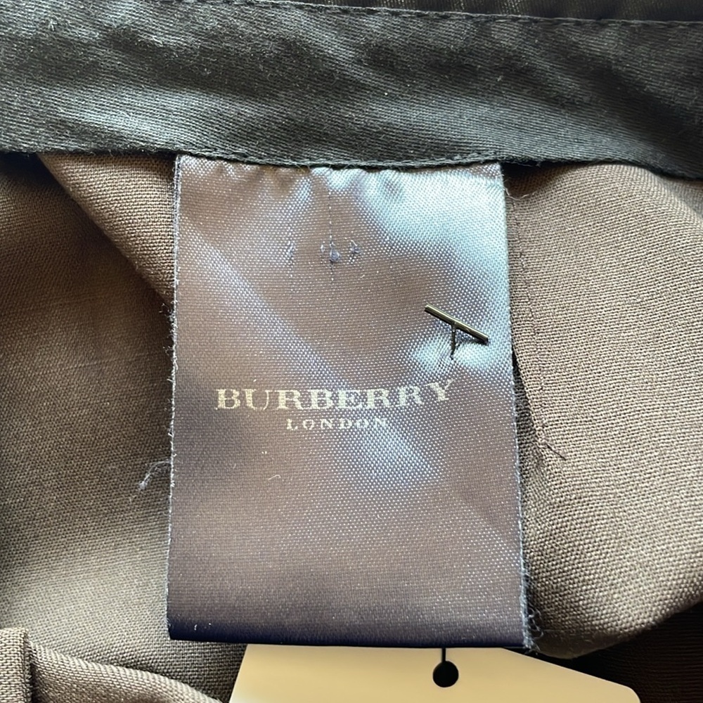 Burberry London Brown Straight Leg Tailored Trousers Wool Blend Buttoned Sz 6 - Picture 9 of 16